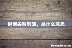说话尖酸刻薄，是什么意思