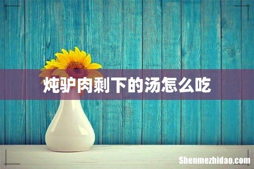 炖驴肉剩下的汤怎么吃