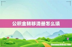 公积金转移清册怎么填