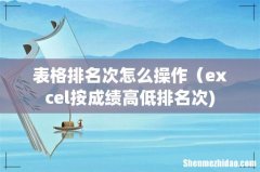 表格排名次怎么操作（excel按成绩高低排名次)