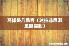 达拉非尼哪里能买到 高俅是几品官