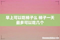 早上可以吃柿子么 柿子一天最多可以吃几个