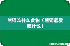 熊猫最爱吃什么 熊猫吃什么食物