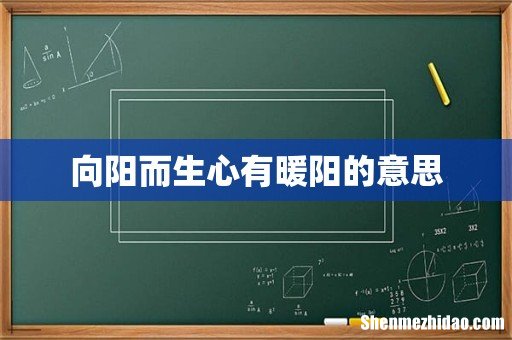 向阳而生心有暖阳的意思