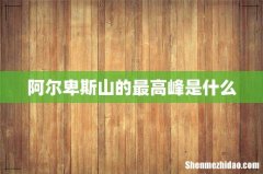 阿尔卑斯山的最高峰是什么