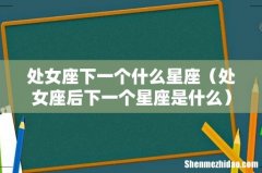 处女座后下一个星座是什么 处女座下一个什么星座