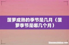 菠萝季节是哪几个月 菠萝成熟的季节是几月