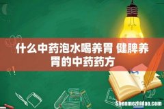 什么中药泡水喝养胃 健脾养胃的中药药方