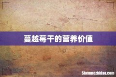 蔓越莓干的营养价值
