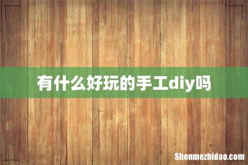 有什么好玩的手工diy吗