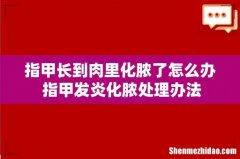 指甲长到肉里化脓了怎么办 指甲发炎化脓处理办法
