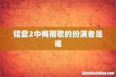 错爱2中梅雨歌的扮演者是谁