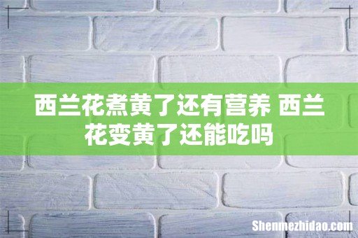 西兰花煮黄了还有营养 西兰花变黄了还能吃吗
