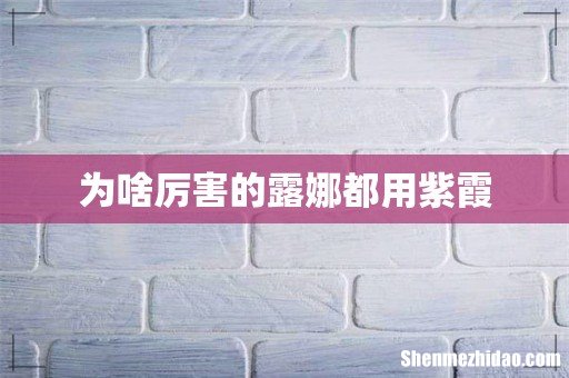 为啥厉害的露娜都用紫霞