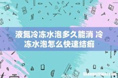 液氮冷冻水泡多久能消 冷冻水泡怎么快速结痂