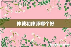 仲裁和律师哪个好