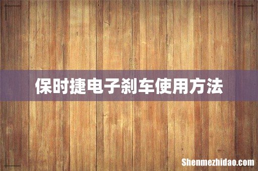 保时捷电子刹车使用方法