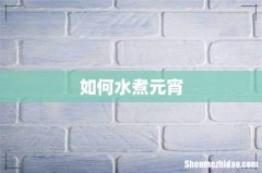 如何水煮元宵
