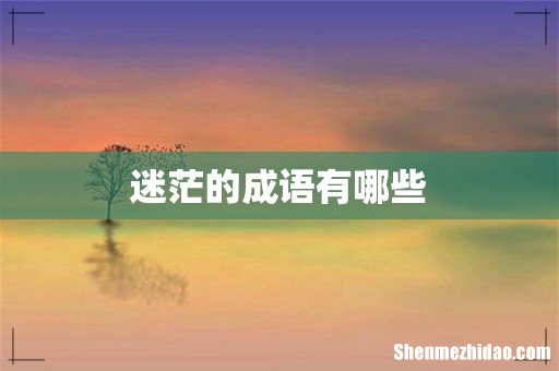 迷茫的成语有哪些