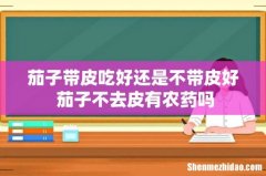 茄子带皮吃好还是不带皮好 茄子不去皮有农药吗