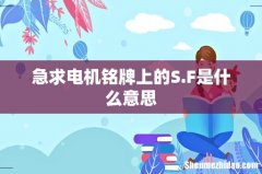 急求电机铭牌上的S.F是什么意思