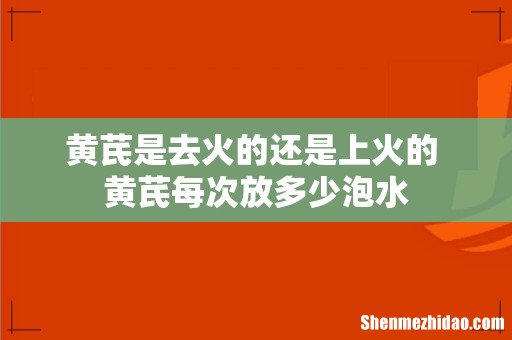 黄芪是去火的还是上火的 黄芪每次放多少泡水