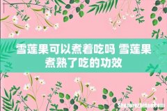 雪莲果可以煮着吃吗 雪莲果煮熟了吃的功效
