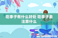吃李子有什么好处 吃李子要注意什么