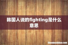 韩国人说的fighting是什么意思