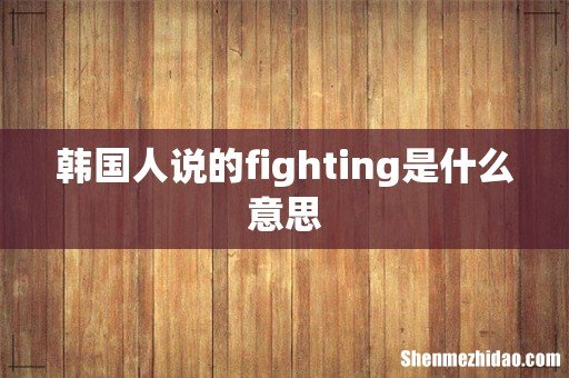 韩国人说的fighting是什么意思