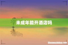 未成年能开酒店吗