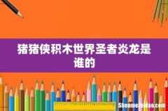 猪猪侠积木世界圣者炎龙是谁的
