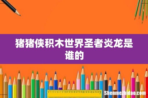猪猪侠积木世界圣者炎龙是谁的