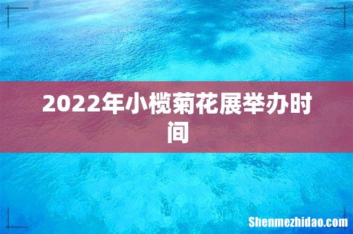 2022年小榄菊花展举办时间