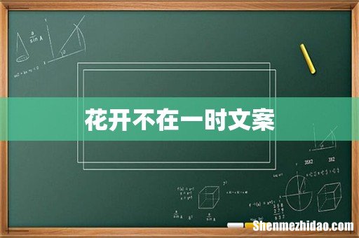 花开不在一时文案