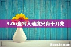 3.0u盘写入速度只有十几兆
