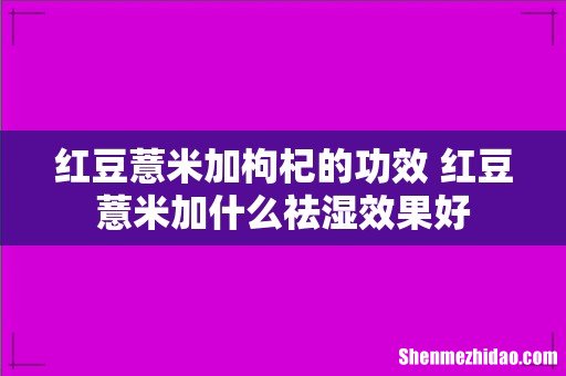 红豆薏米加枸杞的功效 红豆薏米加什么祛湿效果好