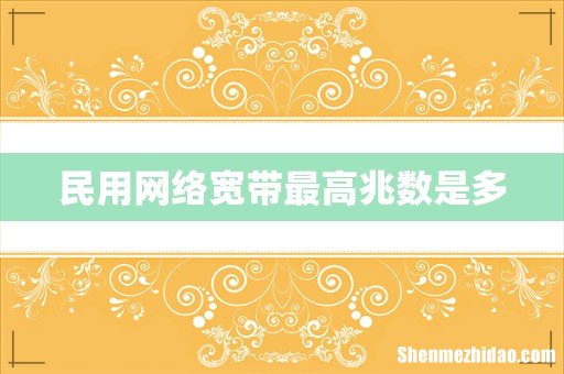 民用网络宽带最高兆数是多