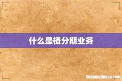 什么是橙分期业务