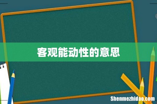 客观能动性的意思