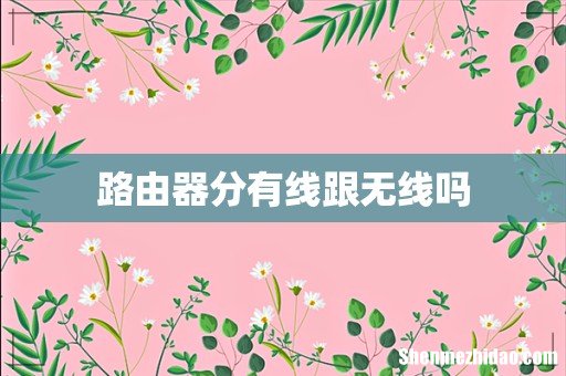 路由器分有线跟无线吗