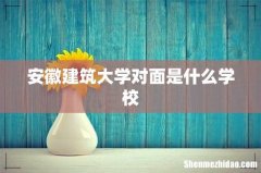 安徽建筑大学对面是什么学校