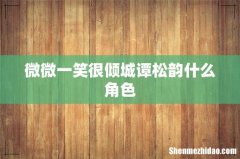 微微一笑很倾城谭松韵什么角色