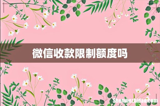 微信收款限制额度吗