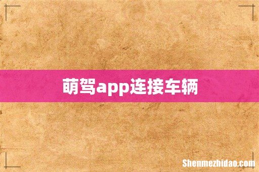萌驾app连接车辆