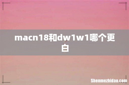 macn18和dw1w1哪个更白