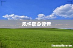 夙怀聪令读音