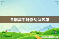 全职高手叶修战队名单