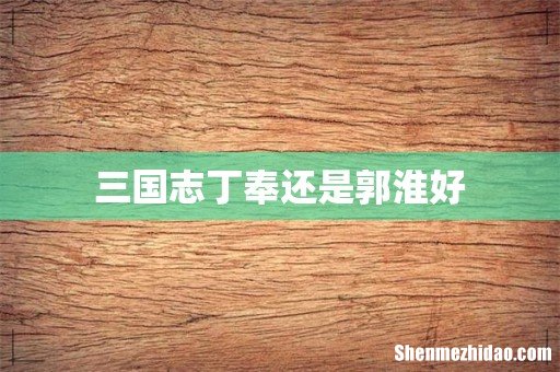 三国志丁奉还是郭淮好