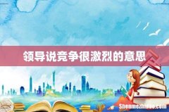 领导说竞争很激烈的意思
